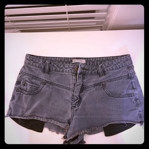 Very short jean shorts